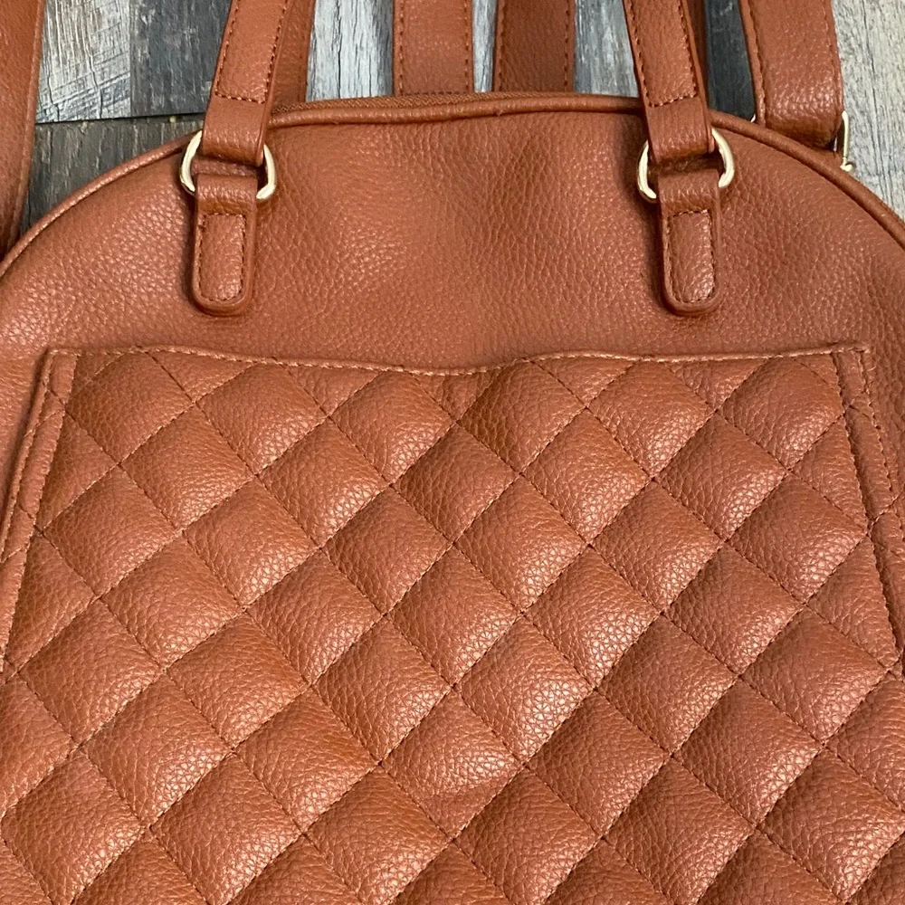 Elegant Brown Quilted Backpack